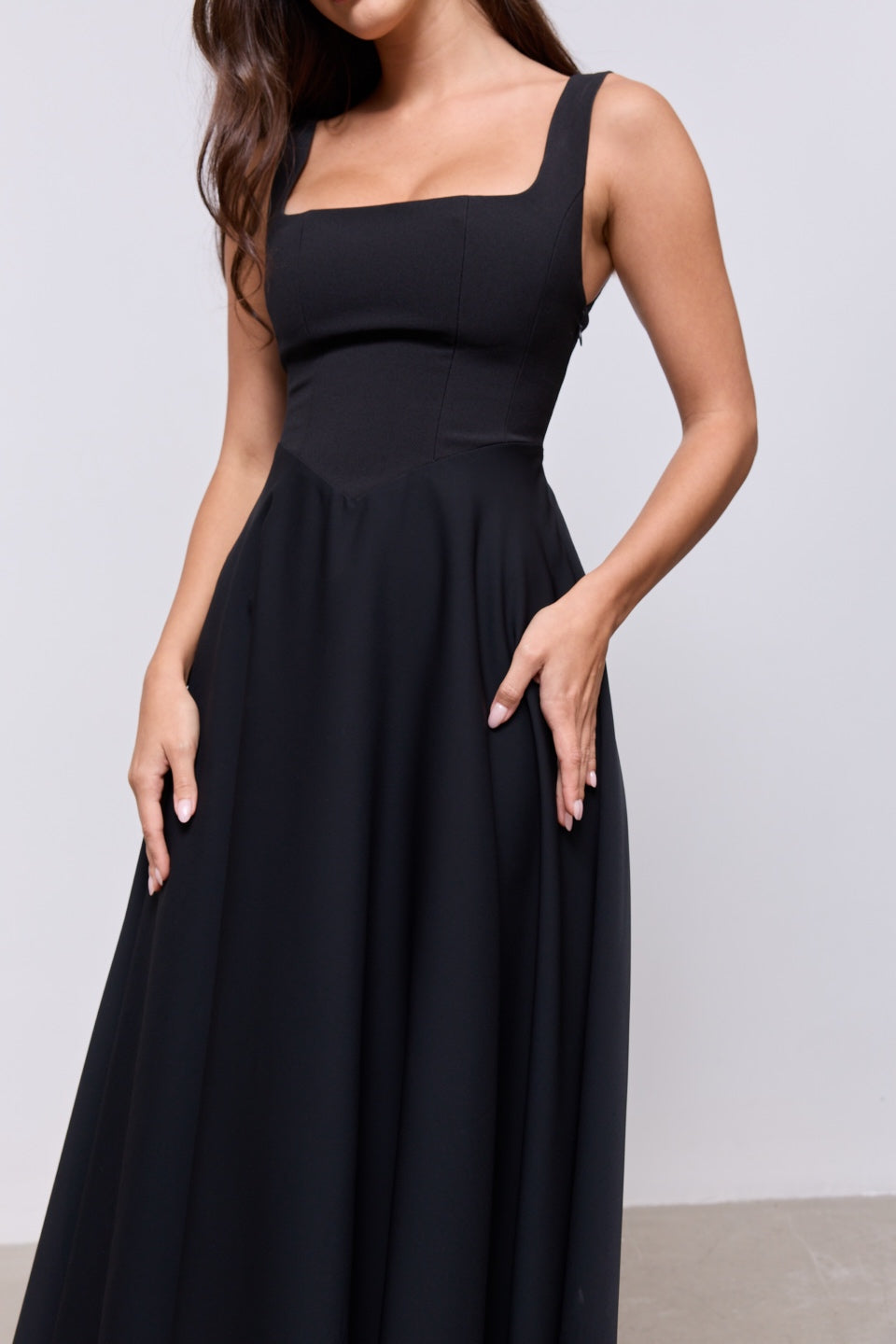 Square Neck Midi Dress
