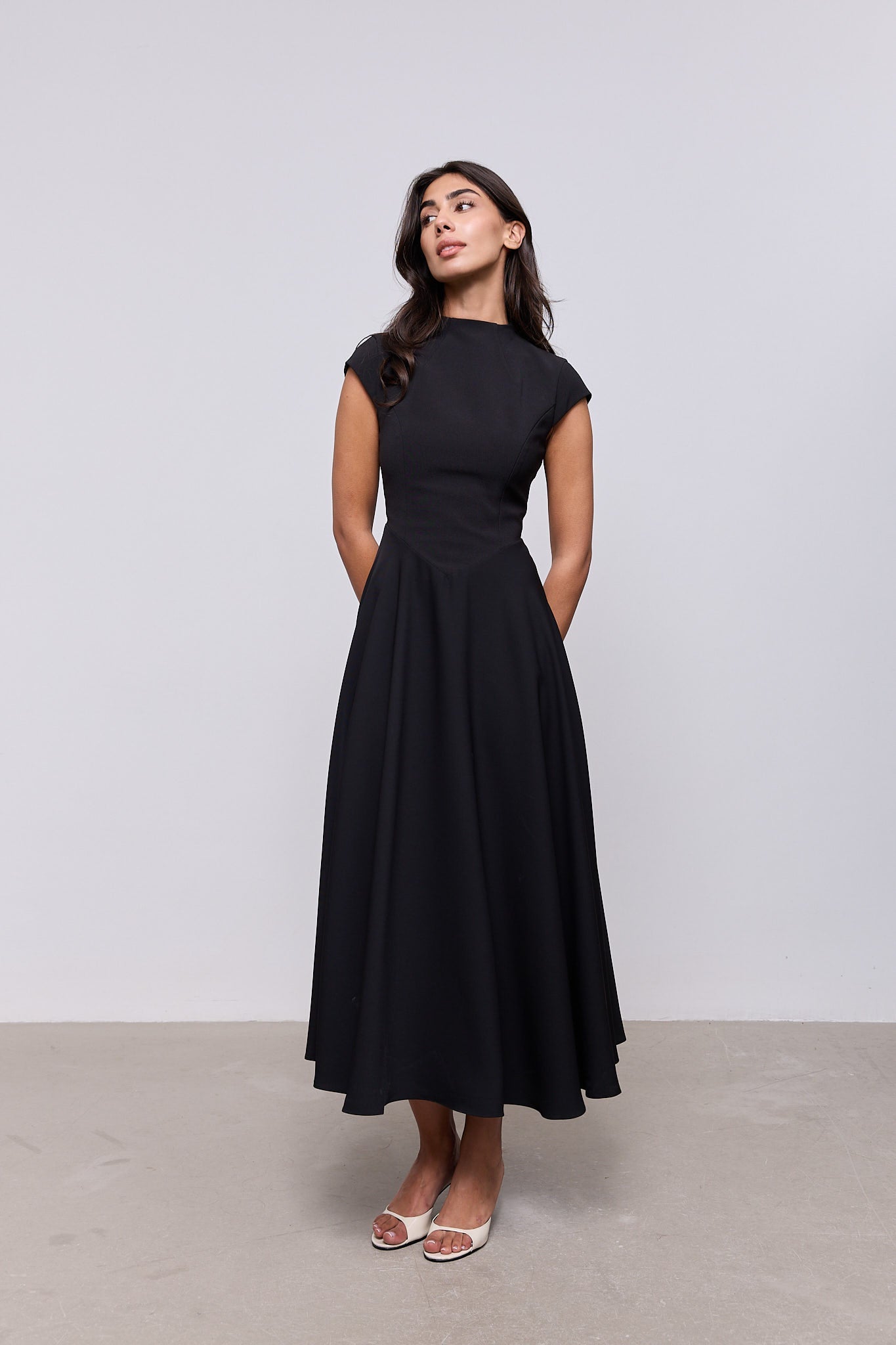 Cap Sleeve Midi Dress